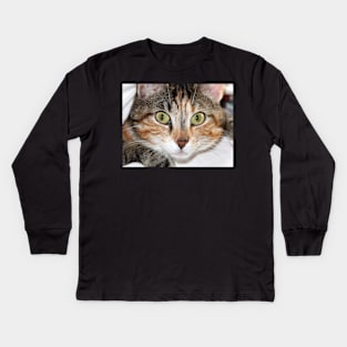 Calico Cat Face, Gifts Cat Lovers Kids Long Sleeve T-Shirt